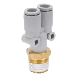 SMC Branch Y Fitting 3/8 inch (9.5 mm) Connection Screw and 8 mm Tube Size, KQ2U08-03AS-37
