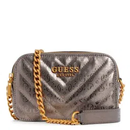 GUESS Pewter Quilted Cross Body Bag-image-38