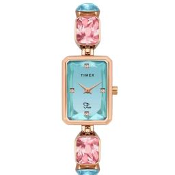 Timex Fria Women Blue Rectangular Analog Watch - TWEL16900-17