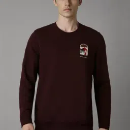 Louis Philippe Brown Cotton Regular Fit Sweatshirt-image-98