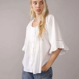 American Eagle White Regular Fit Shirt-image-25