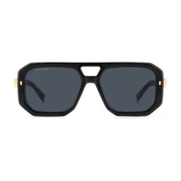 DSQUARED2 Grey Rectangular Sunglasses for Men image 2