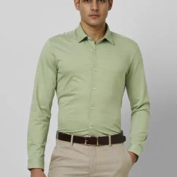 Van Heusen Green Slim fit Solid Shirt-image-16