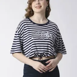 Pepe Jeans Navy Cotton Striped T-Shirt-picture-46