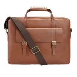 Hidesign Tan Leather Medium Messenger Bag-23