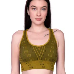 Spiaty Women's Yellow Sports Lightly Padded Bra-image-55