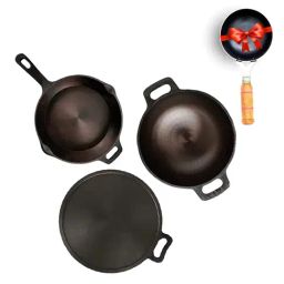 The Indus Valley Black Cast Iron Cookware Set-image-68