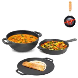 The Indus Valley Black Cast Iron Cookware Set-image-20