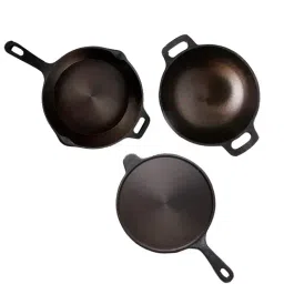 The Indus Valley Black Cast Iron Cookware Set-image-17