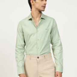 Andamen Green Cotton Slim Fit Shirt-image-41