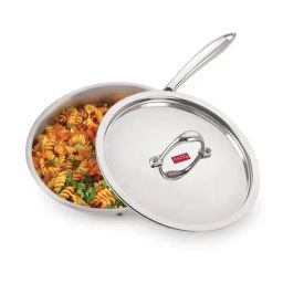 HAZEL Silver Triply Stainless Steel Induction Bottom Fry Pan With Steel Lid 3.8 L-image-61