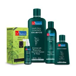 Dr. Batra's Hair Fall Control Serum, Conditioner, Oil, Shampoo & Herbal Hair Color Black-image-38