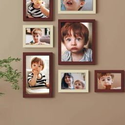 Art Street Brown Synthetic Dark Horse Wall Photo Frame - Set of 7-4