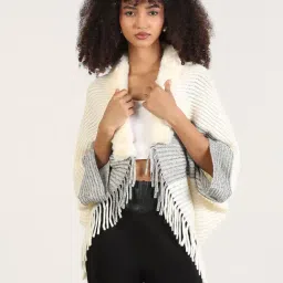 Showoff Beige Regular Fit Poncho-image-77