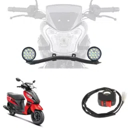 Cartronics 42W Complete Lighting System 14 LED Round Fog Lamp Light for Suzuki Let's-13