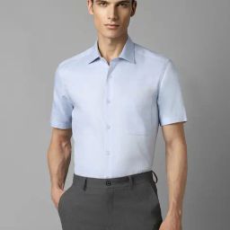 Louis Philippe Blue Regular Fit Texture Shirt-picture-49