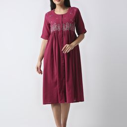 MeeMee Floral Print Maternity Fit & Flare Maxi Dress-image-40