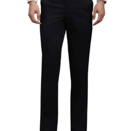 Louis Philippe Black Cotton Slim Fit Trousers-image-37