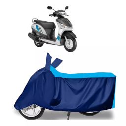 Auto Pearl Two Wheeler Cover for Yamaha Alpha - Cyan, Blue-image-9