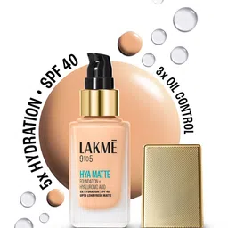 Lakme 9to5 Hya Matte SPF40 Foundation with Hyaluronic Acid 25ml - Cool Ivory C100-24