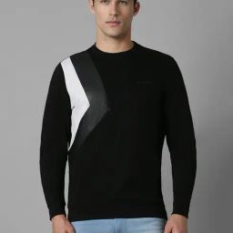 Louis Philippe Black Cotton Regular fit Print Casual Sweatshirt-21