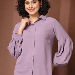 Melon By plusS Lavender Plain Shirt-image-44