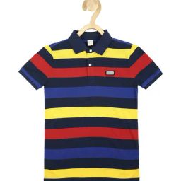 Peter England Kids Multicolor Striped  Polo T-Shirt-picture-48