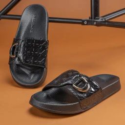 Red Tape Women's Black Slides-image-32