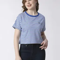 Pepe Jeans Blue Cotton Striped T-Shirt-picture-44