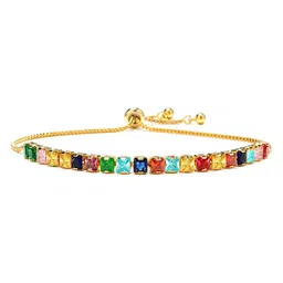 Peora Gold-Plated Crystals Studded Wraparound Bracelet image 2