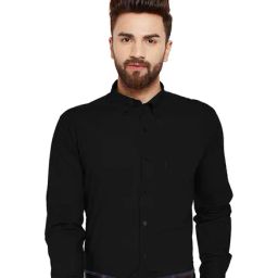 Hancock Black Slim Fit Shirt-image-14