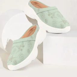 Fausto Women's Parrot Green Mule Shoes-image-31