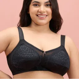 Nykd By Nykaa Ultimate No Bulge, Shape & Support Non Padded Non Wired Lace Bra NYB033 Black-picture-13