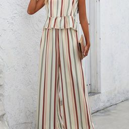 Outzidr Striped Sleeveless Top With Trouser-picture-24