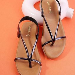 DressBerry Women Textured Open Toe Flats-image-26