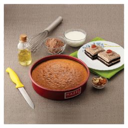 Hazel Cake Mould Non Stick Mold Heavy Gauge Round 1 kg Aluminized Steel For Microwave Oven OTG Baking Pan - Red-4