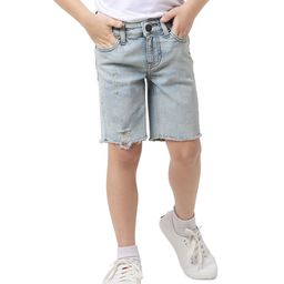 JACK & JONES JUNIOR Solid Knee Length Denim Shorts - Light Blue-image-28