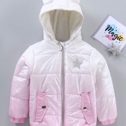 Babyhug Polyester Woven Full Sleeves Heavy Winter Jacket Colour Block - Pink-image-17