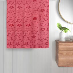 FABINALIV Set of 3 Red Geometric Cotton Kids Bath Towels (110X60 cm)-3