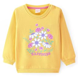 Babyhug Cotton Knit Full Sleeves Sweatshirt with Floral Print - Yellow-image-76