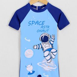 Mark & Mia Half Sleeves Legged Swimsuit withSpace Print -Blue-image-29