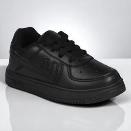 Lil Lollipop Solid Lace Up Shoes - Black-image-40
