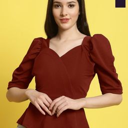 Metronaut Women Pack Of 2 Puff Sleeves Crop Top-image-19