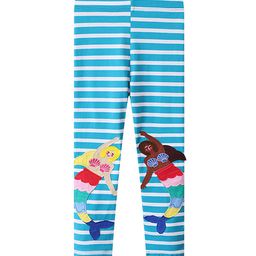 LULU & SKY Girls Striped Applique Ankle Length Leggings-picture-27