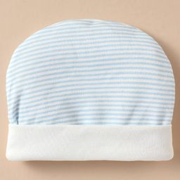 Ben Benny Interlock Knit Cap Mitten & Booties Set with Stripe Print Light Blue & White - Diameter 10 cm image 3