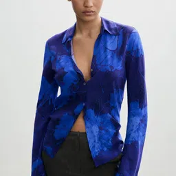 MANGO Floral Print Shirt Style Top-picture-27