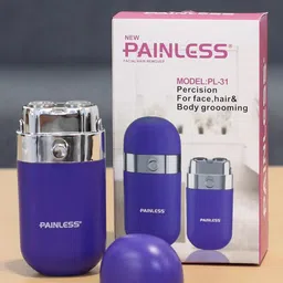 PAINLESS Portable Double Blade Facial Hair Remover - Purple-40