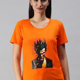 BRATMA Women Orange & Black Printed T-shirt-picture-53
