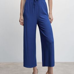 MANGO Women Textured Parallel Trousers-28