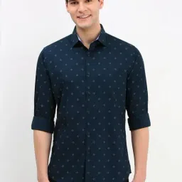Allen Solly Navy Slim Fit Printed Shirt-picture-23
